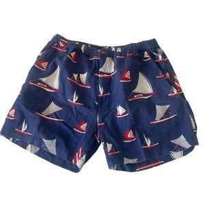 Chubbies USA Blue Shorts with nautical boat/ship theme- Sz L- Adorable!